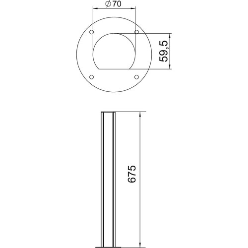 6290091 Obo ISSRHSM45EL Installationssäule Boden 70x670  Alumin Produktbild Additional View 1 L