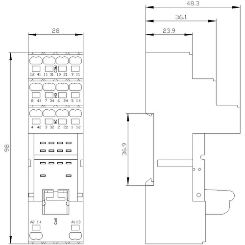 LZS:PT7874P Siemens STECKSOCKEL FUER PT RELAIS 4 WECHSLER, Produktbild Additional View 2 L