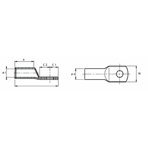183302 Cimco Rohrkabelschuh CU-Verzinnt für feindrähtige Leiter 50qmm M12 Produktbild Additional View 1 L