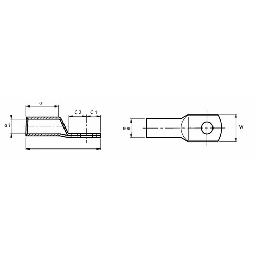 183318 Cimco Rohrkabelschuh CU-Verzinnt für feindrähtige Leiter 95qmm M8 Produktbild Additional View 1 L