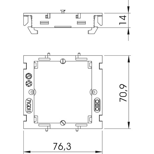 6288577 Obo 71MTD Montageträger 1 fach für Datentechnik 71x76x20  Polyamid Produktbild Additional View 1 L