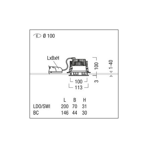 60815122 ZUMTOBEL PANOS EVO R100L 11W LED830 SM WH Produktbild Additional View 3 L