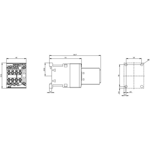 3RT2017-1AP04-3MA0 Siemens SCHUETZ, AC-3 5,5KW/400V, 2S+2OE, AC 230V Produktbild Additional View 2 L