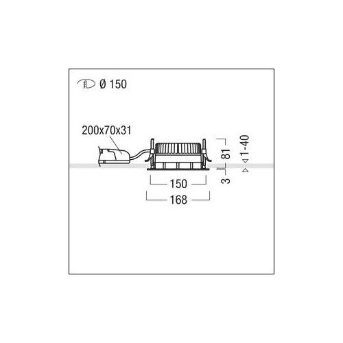 60815844 Zumtobel Panos R150L  16W 840 Produktbild Additional View 3 L