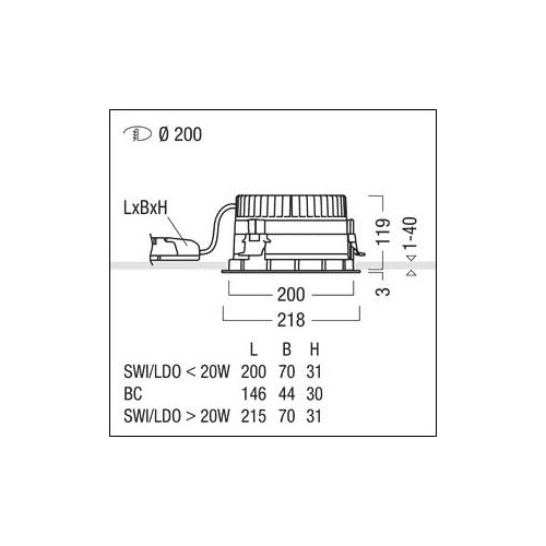 60815882 Zumtobel Panos EVO R200H 22W LED840 FAL WH Produktbild Additional View 3 L