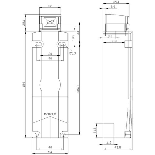 3SE5322-0SB21 Siemens POS.SCHALT.M. ZUHALTUNG MAGNETKRAFTVER. Produktbild Additional View 2 L