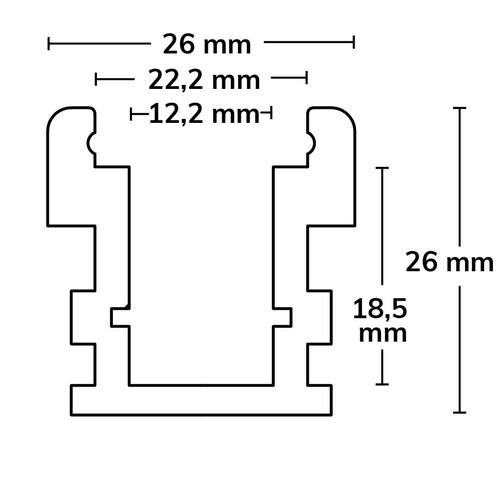 111366 Isoled LED Profil Ground out befahrbar 2000x26x26mm Alu Produktbild Additional View 1 L