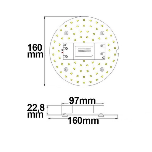 112350 Isoled Umrüstplatine 160mm, 12W mit Magnet ww Produktbild Additional View 1 L