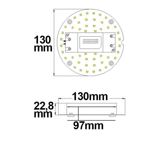 112351 Isoled Umrüstplatine 130mm, 9W mit Magnet ww Produktbild Additional View 2 L