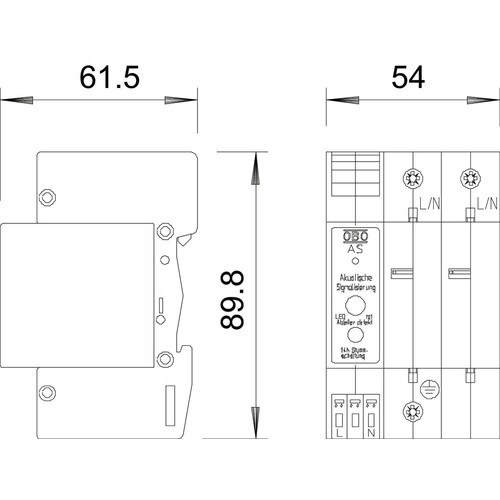 5096413 Obo V20 C U 2 AS Unterteil V20 und V25 mit Akustiksignalisierung Produktbild Additional View 1 L