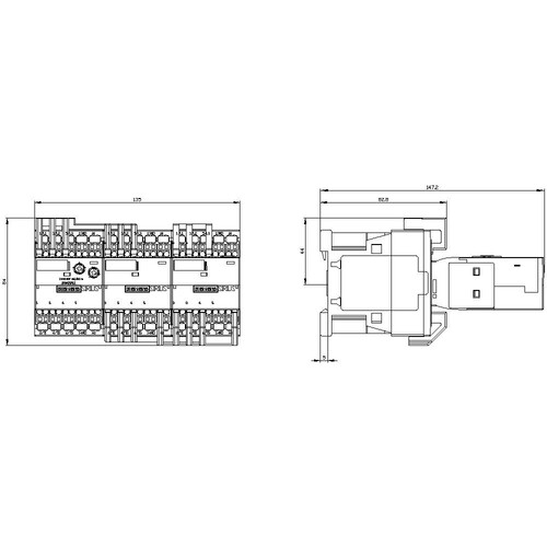 3RA2417-8XF31-2AF0 Siemens Stern- Dreieck-Kombination AC3, 11kW/400V AC11 Produktbild Additional View 3 L
