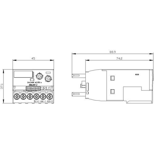 3RA2812-1DW10 Siemens Zeitrelais, elektronisch, rückfallverz. mit Hilfssp Produktbild Additional View 3 L