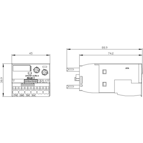 3RA2813-2FW10 Siemens Hilfsschalter, elektron. verzögert, ansprechverz. Rela Produktbild Additional View 3 L