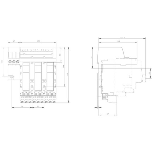 3RA6812-8AC Siemens Einspeisung links, Anschluss Hauptstromkreis:Eing. Schraub Produktbild Additional View 2 L