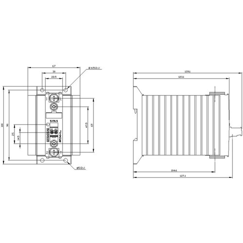 3RF2340-3AA26 Siemens Halbleiterschütz 3RF2, 1-ph. AC51 40A 40°C 48-600V/110-2 Produktbild Additional View 3 L