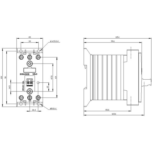 3RF2420-1AB55 Siemens Halbleiterschütz 3RF2, 3-ph. AC51 20A 48-600V/230V AC2-P Produktbild Additional View 3 L