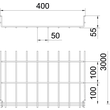 6001080 Obo GRM 55 400VA4301 Gitterrinne GRM  55x400x3000 Edelstahl, rostfrei ge Produktbild Additional View 1 S