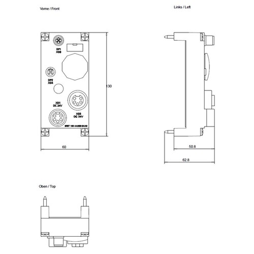 6ES7194-4AD00-0AA0 Siemens ET200PRO, CM IM DP M12 / 7/8 Produktbild Additional View 2 L