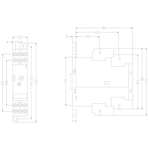 3RS1000-1CK10 Siemens Temperatur- Überwachungsrelais PT100, B=22,5mm 0-10 Produktbild Additional View 2 L