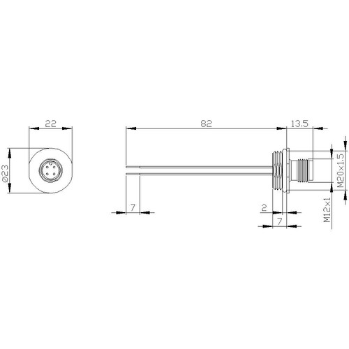 3SY3127 Siemens GERAETESTECKER/M12/4POL Produktbild Additional View 1 L