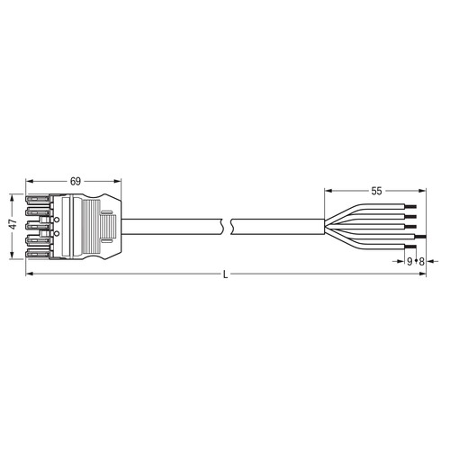 771-9985/116-102 Wago Anschlussleitung Produktbild Additional View 1 L