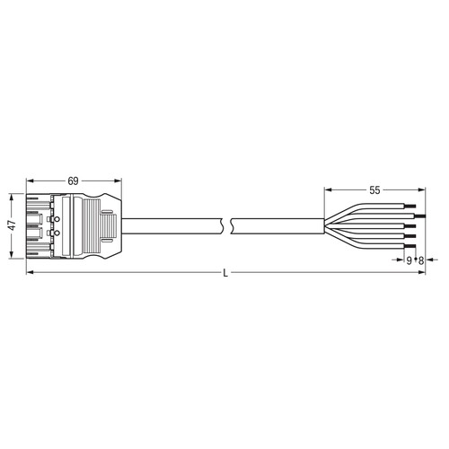 771-9985/216-201 Wago Anschlussleitung Produktbild Additional View 1 L