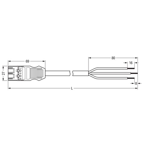 771-9993/3206-501 Wago Anschlussleitung Produktbild Additional View 1 L