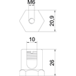 6404014 Obo EKL 35 M6 Erdungsklemme mit Befestigungsgewinde M6 35mm² Messing Produktbild Additional View 1 S