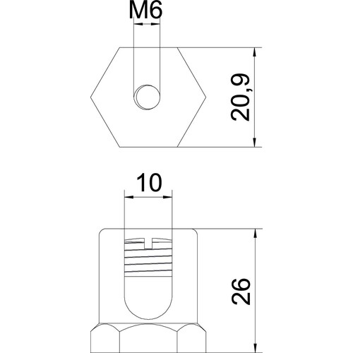 6404014 Obo EKL 35 M6 Erdungsklemme mit Befestigungsgewinde M6 35mm² Messing Produktbild Additional View 1 L