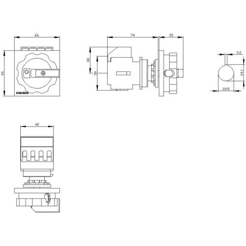 3LD2054-0TK53 Siemens NOT AUS SCH 16A/690V 400V/7,5KW Produktbild Additional View 2 L