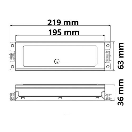 112713 ISOLED LED Trafo 0-150W 24V/DC 1-10V dimmbar IP67 219x63x36mm Produktbild Additional View 1 L