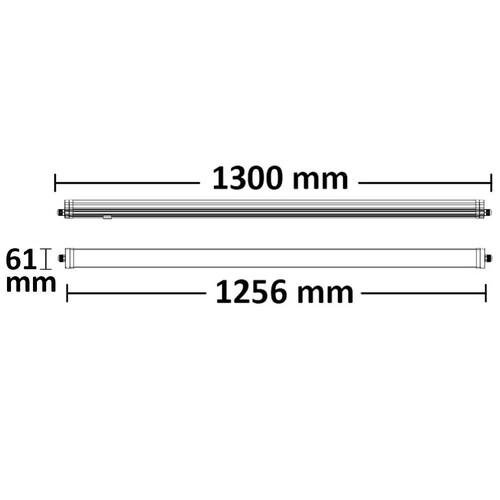 112705 ISOLED Linearleuchte 36W LED IP65 230V AC 3170lm 2700K 180° 1300x61x56mm Produktbild Additional View 2 L