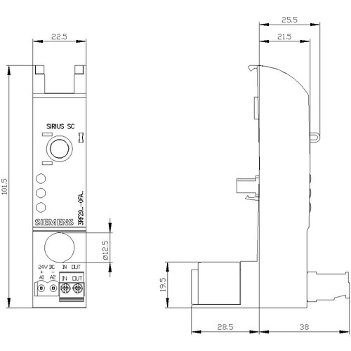 3RF2920-0FA08 Siemens Lastüberw. Basis Strombereich 20A Steuerspg. 24V DC Produktbild Additional View 2 L