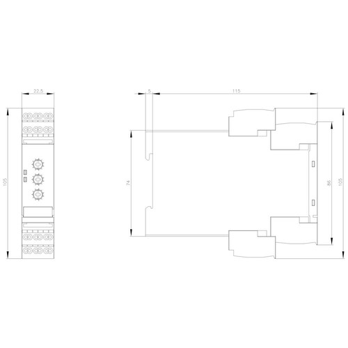 3RW3003-2CB54 Siemens Sanftstarter 22,5mm, 3A, 1,1kW/400V, 40 Grad, AC200- Produktbild Additional View 3 L