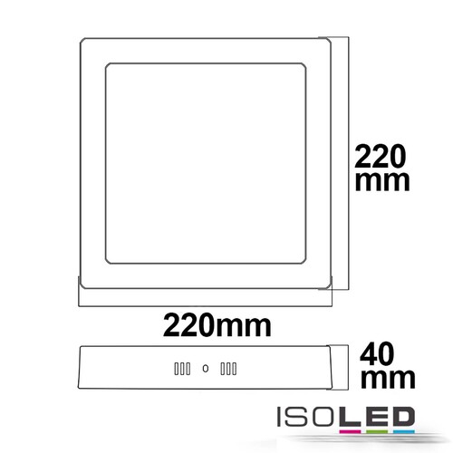 112360 Isoled LED Deckenleuchte weiß, 18W, quadratisch, 220x220mm, warmweiß Produktbild Additional View 2 L