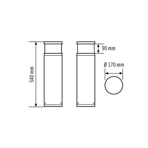 EL10820304 Esylux BL ALV 40 018 840 ANO LED Pollerleuchte aus hochwertigem Alum Produktbild Additional View 1 L