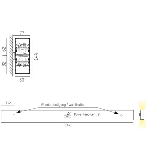 581-4295pm Molto Luce LOG OUT UP  DOWN WL weiß opal 2x LED 32W Produktbild Additional View 1 L
