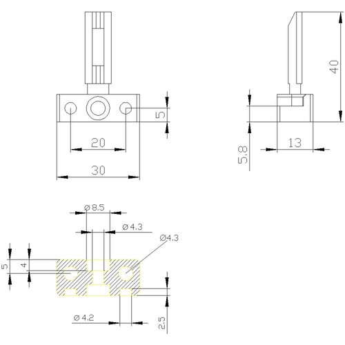 3SE50000AW11 Siemens Standard-Betätiger Kunststoff 40mm lang, für POS. mit getr Produktbild Additional View 2 L