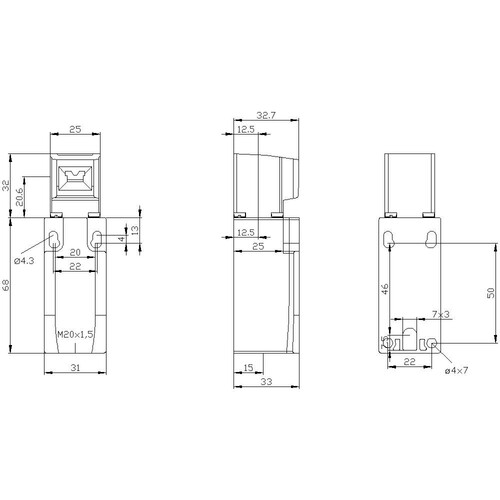 3SE5212-0RV40 Siemens Sicherheits- Positionsschalter mit getrenntem Betäti Produktbild Additional View 3 L