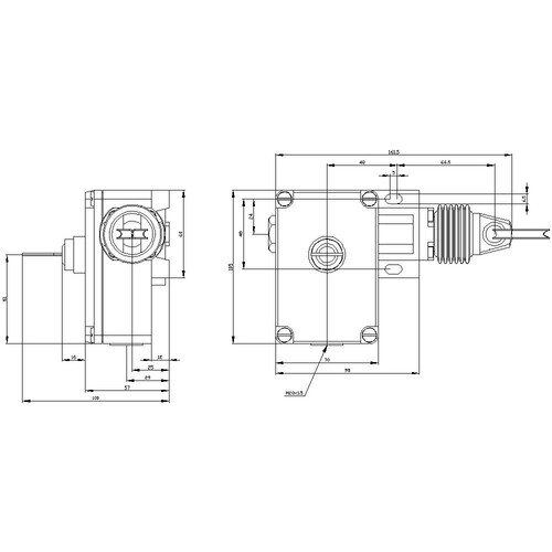 3SE7140-1CD00 Siemens Seilzugschalter, 1xM20x1,5 1S+1Ö, Verrastung  EN ISO 138 Produktbild Additional View 2 L