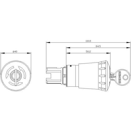 3SU1000-1HS20-0AA0 Siemens Not-Halt- Pilzdrucktaster, 22mm, rund, Kunststoff Produktbild Additional View 2 L