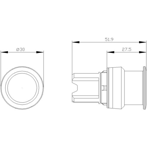 3SU1050-1AD40-0AA0 Siemens Pilzdrucktaster, 22mm, rund, Metall, ho Produktbild Additional View 2 L