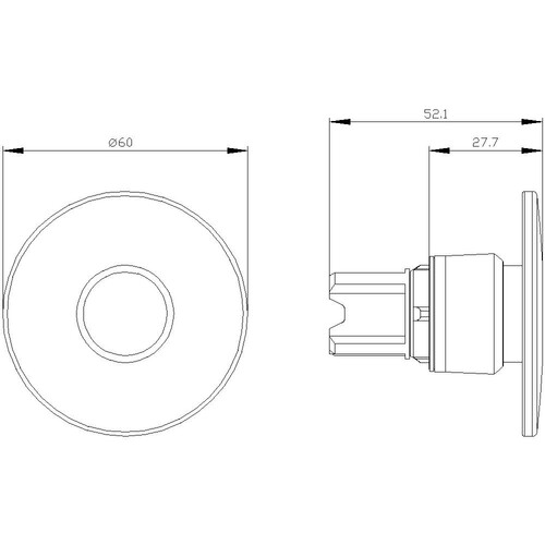 3SU1050-1CA20-0AA0 Siemens Pilzdrucktaster, 22mm, rund, Metall, ho Produktbild Additional View 2 L