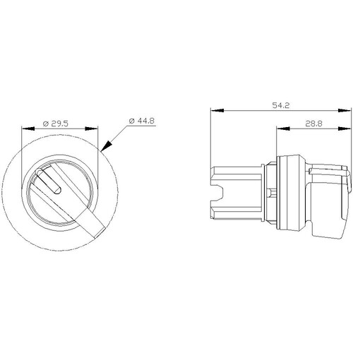 3SU1052-2CF20-0AA0 Siemens Knebelschalter, beleuchtbar, 22mm, rund Produktbild Additional View 2 L