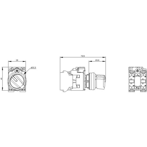 3SU1100-2BF60-3MA0 Siemens Knebelschalter, beleuchtbar, 22mm, rund Produktbild Additional View 3 L