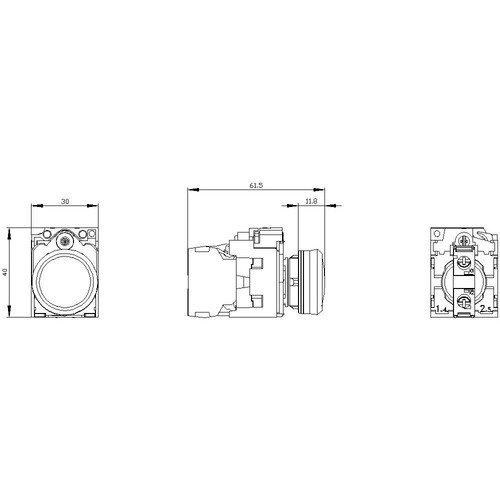 3SU1153-6AA60-1AA0 Siemens Leuchtmelder, 22mm, rund, Metall, hochglanz, weiß, Li Produktbild Additional View 3 L