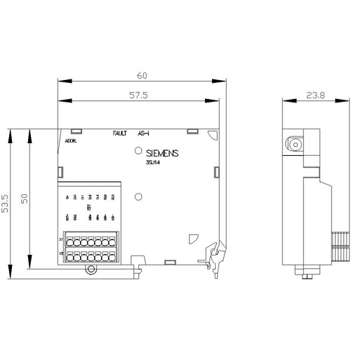 3SU1400-2EJ10-6AA0 Siemens AS-Interface Modul, 4 Ein-und 3 Ausgänge, schwarz Produktbild Additional View 3 L