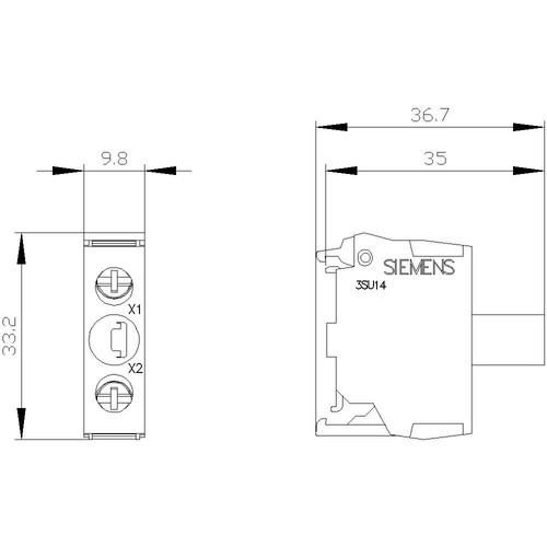 3SU1401-2BF20-1AA0 Siemens LED-Modul mit integrierter LED, AC 230V, rot Produktbild Additional View 3 L