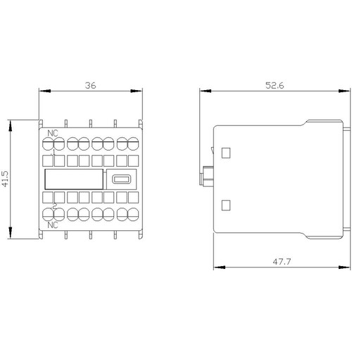 3RH2911-2HA01 Siemens Hilfsschalterblock 1Ö, stromb.:1Ö für Hilfs  und Motorschü Produktbild Additional View 2 L