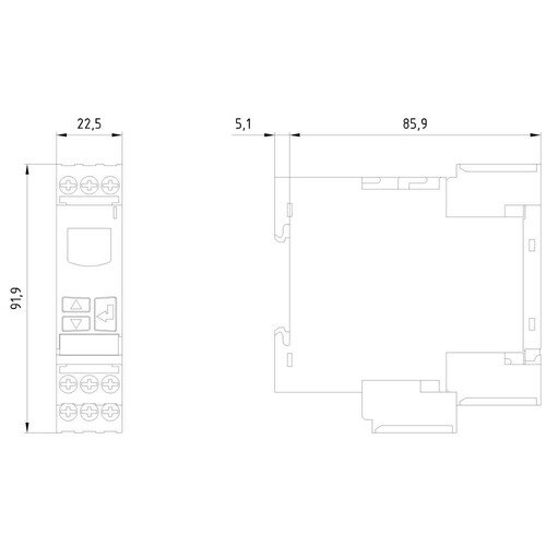 3UG48151AA40 Siemens Überwachungsrelais, digital für 3-phasige Netzspannung für  Produktbild Additional View 3 L